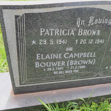 BROWN Patricia 1941-1941 :: BOUWER Elaine formerly CAMPBELL nee BROWN 1941-1999