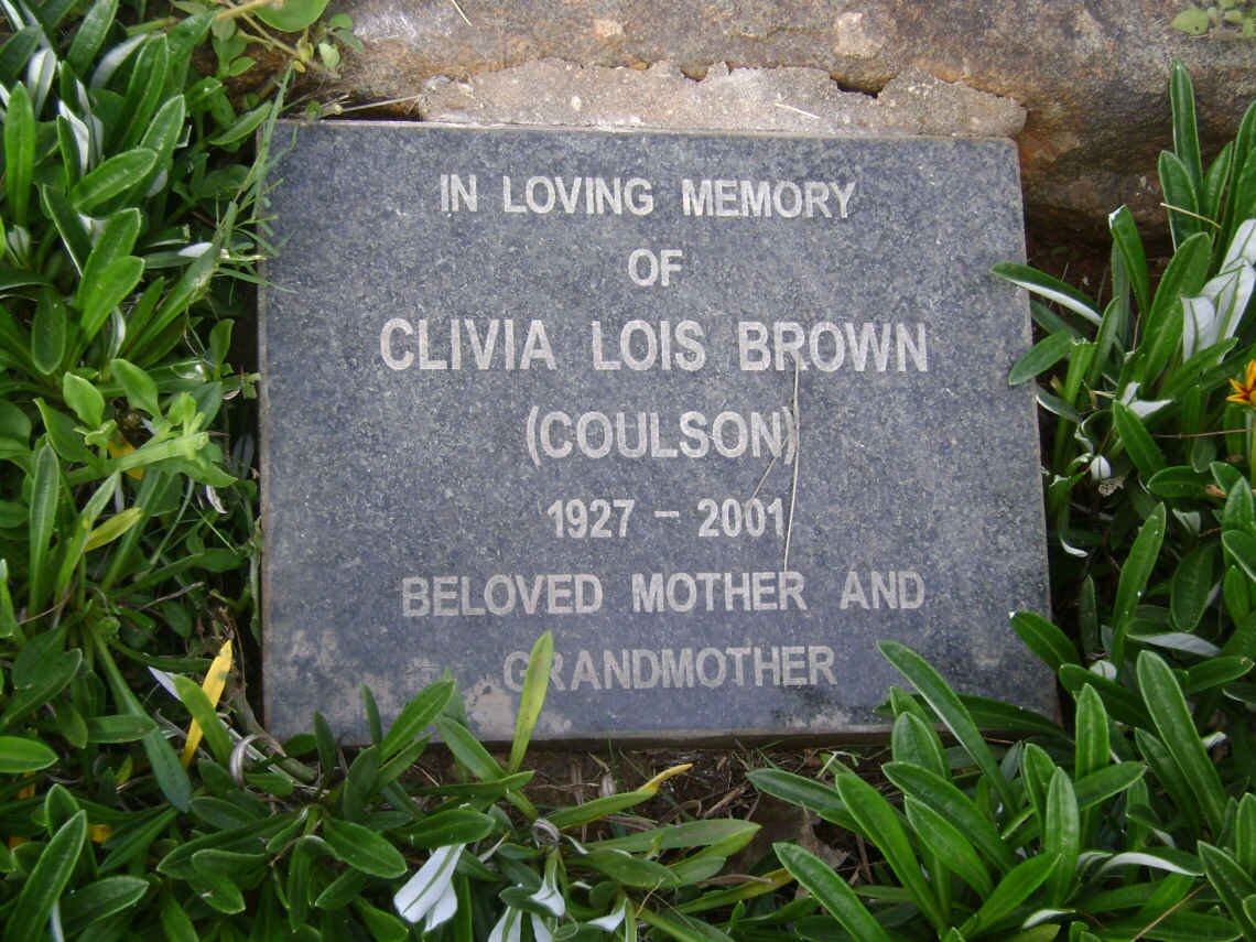 BROWN Clivia Lois nee COULSON 1927-2001