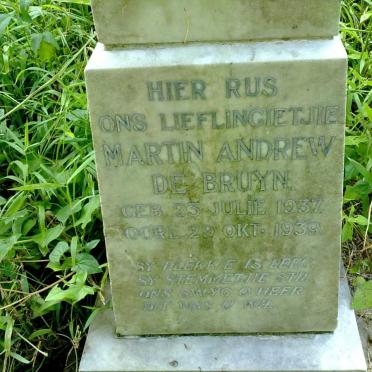 BRUYN Martin Andrew, de 1937-1939 :: De BRUYN Johannes Jacobus 1904-1950 &amp; Maria Anne Mary 1907-1992