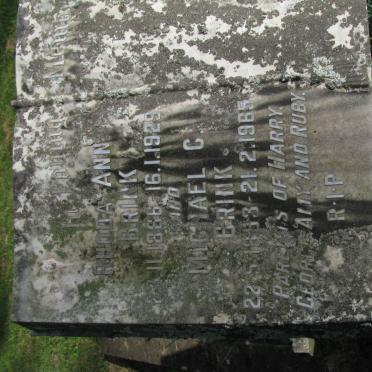 BRINK Michael C. 1853-1965 &amp; Rhoda Ann 1866-1929