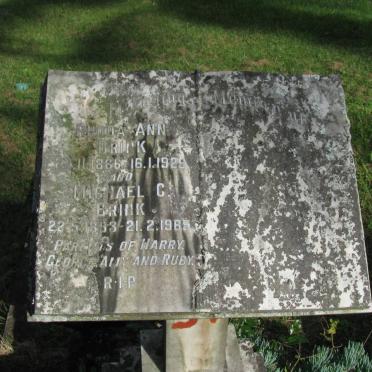 BRINK Michael C. 1853-1965 &amp; Rhoda Ann 1866-1929 