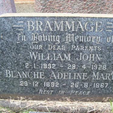 BRAMMAGE William John 1892-1928 &amp; Blanche Adeline Martha  1892-1967