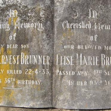 BRUNNER Henry Ernest -1933 &amp; Elise Marie -1959