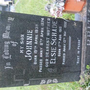 BRITZ Elsie Schade 1915-1992 :: BRITZ Johnnie 1939-1974