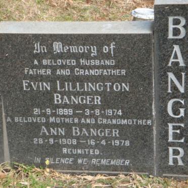 BANGER Evin Lillington 1899-1974 &amp; Ann 1908-1978