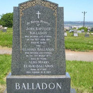 BALLADON John Baptiste -1961 &amp; Glodina -1977 :: BALLADON Aldo Mario Flavio 1919-1984
