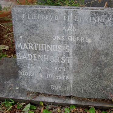 BADENHORST Marthinus S. 1903-1975
