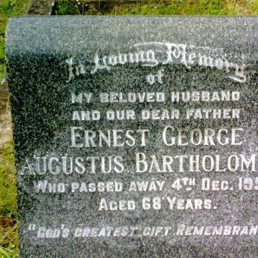 BARTHOLOMEW Ernest George Augustus -1956