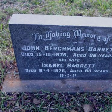 BARRETT John Berghmans -1975 &amp; Isabel -1976
