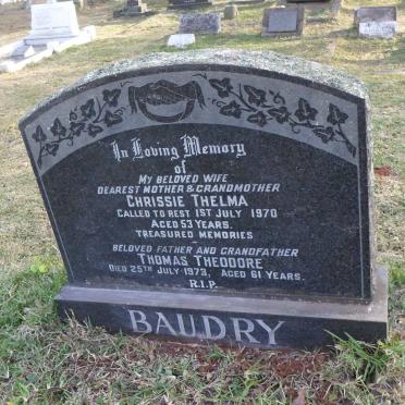 BAUDRY Thomas Theodore -1973 &amp; Chrissie Thelma -1970