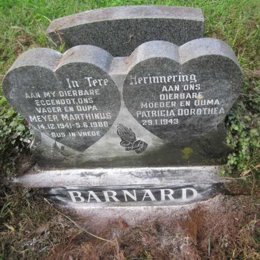 BARNARD Meyer Marthinus 1941-1988 &amp; Patricia Dorothea 1943-