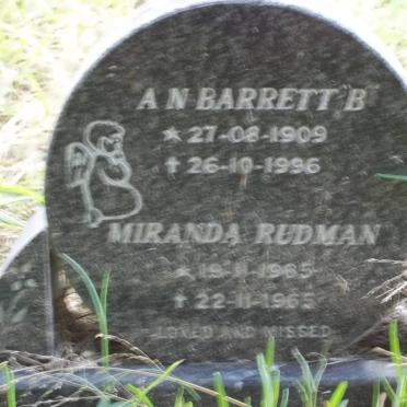 BARRETT A.N. &quot;B&quot; 1909-1996 :: RUDMAN Miranda 1965-1965