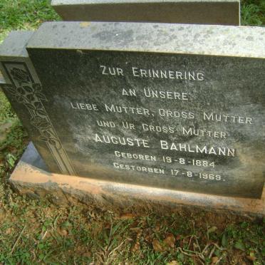 BAHLMANN Auguste 1884-1969