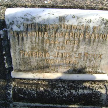 BANNINK Berendina Johanna 1844-1926 :: LE ROUX Patricia Jane 1924-1945