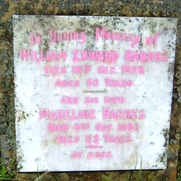 BARNES William Edward -1926 &amp; Madeline -1938