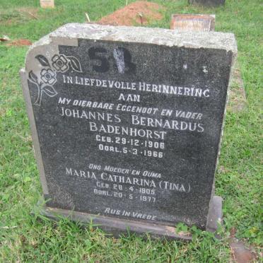BADENHORST Johannes Bernardus 1906-1966 &amp; Maria Catharina 1905-1977