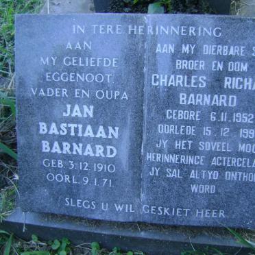 BARNARD Jan Bastiaan 1910-1971 :: BARNARD Charles Richard 1952-1995