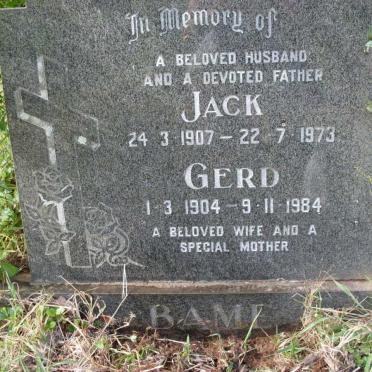 BAME Jack 1907-1973 &amp; Gerd 1904-1984