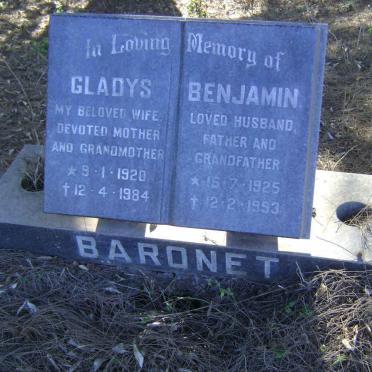 BARONET Benjamin 1925-1993 &amp; Gladys 1920-1984