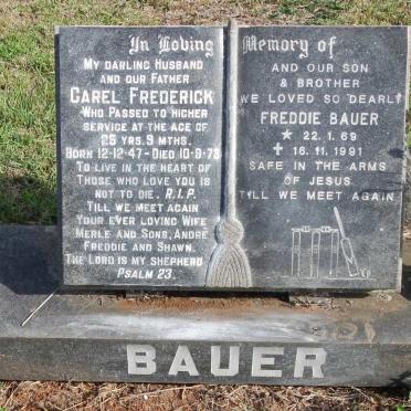 BAUER Carel Frederick 1947-1973 :: BAUER Freddie 1969-1991
