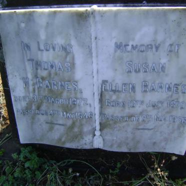 BARNES Thomas N. 1872-1948 &amp; Susan Ellen 1870-1956