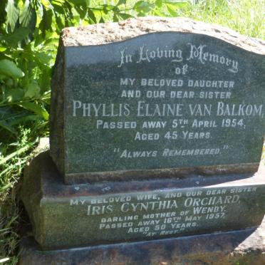 BALKOM Phyllis Elaine, van -1954 :: ORCHARD Iris Cynthia -1957