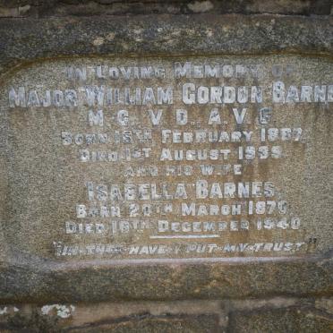 BARNES William Gordon 1867-1939  &amp; Isabella 1870-1940