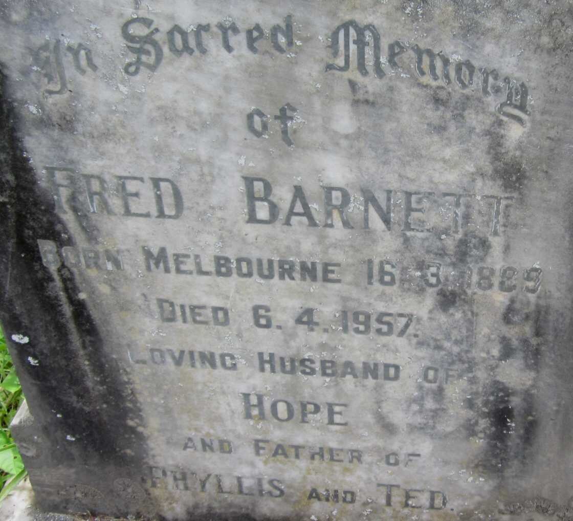 BARNETT Fred 1889-1957