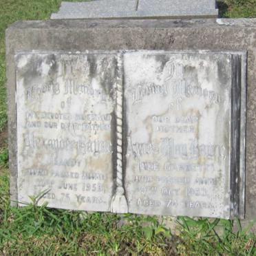 BAYNE Alexander -1958 &amp; Agnes May CARBETT -1963