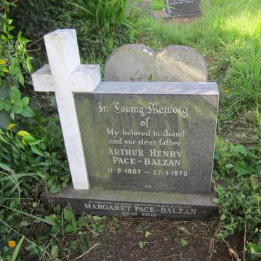 BALZAN Arthur Henry, PACE 1907-1970 &amp; Margaret 1918-2011