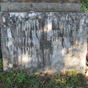 BANTOM Christiaan 1924 &amp; Gertrude  -1961