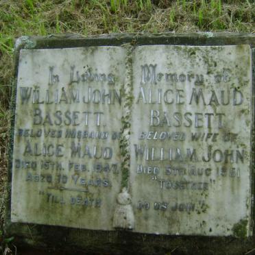 BASSETT William John -1947 &amp; Alice Maud -1951