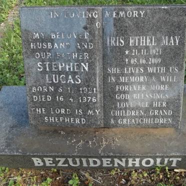 BEZUIDENHOUT Stephen Lucas 1921-1976 &amp; Iris Ethel May 1921-2009