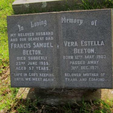 BEETON Francis Samuel -1955 &amp; Vera Estella 1903-1971