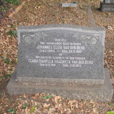 BERG Clara Isabella Magrieta, van den 1910-1973 :: VAN DEN BERG Johannes Eliza1944-1962