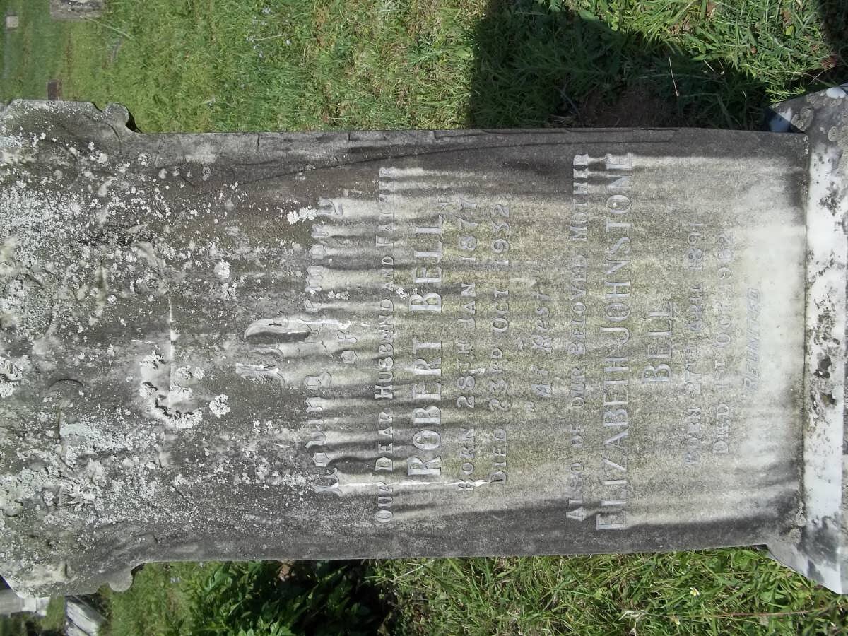 BELL Robert 1877-1932 &amp; Elizabeth Johnstone 1891-1962