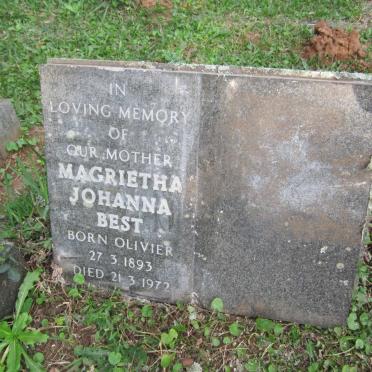 BEST Magrietha Johanna nee OLIVIER 1893-1972