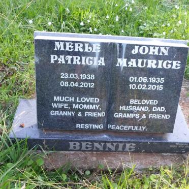 BENNIE John Maurice 1935-2015 &amp; Merle Patricia 1938-2012