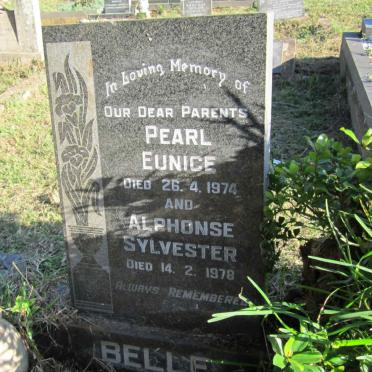 BELLE Alphonse Sylvester -1978 &amp; Pearl Eunice -1974