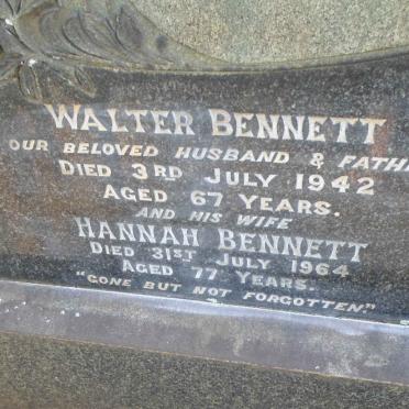 BENNETT Walter -1942 &amp; Hannah -1964