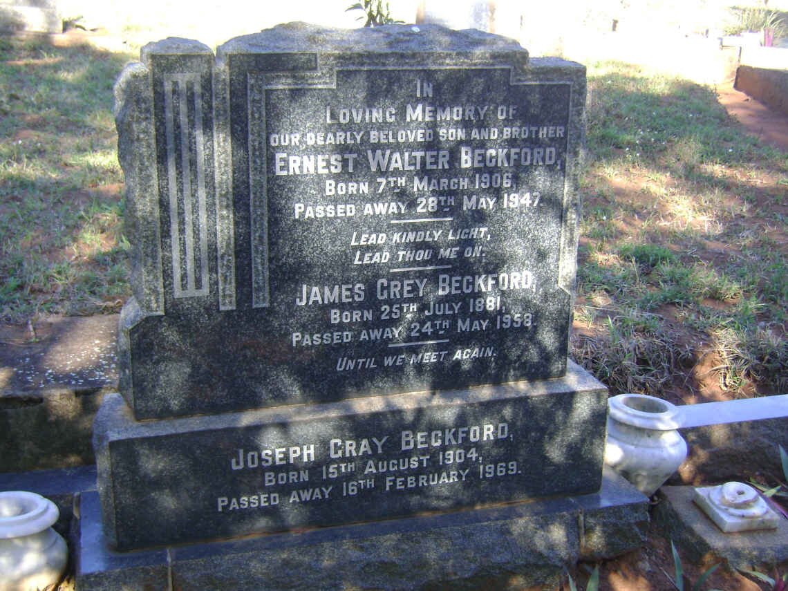 BECKFORD Ernest Walter 1906-1947 :: BECKFORD James Grey 1881-1958 :: BECKFORD Joseph Gray 1904-1969