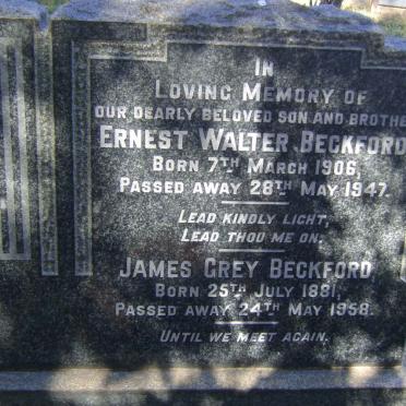BECKFORD Ernest Walter 1906-1947 :: BECKFORD James Grey 1881-1958 :: BECKFORD Joseph Gray 1904-1969