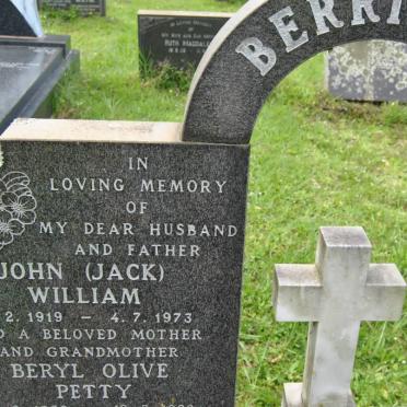 BERRIMAN John William 1919-1973 &amp; Beryl Olive Petty 1920-1986 