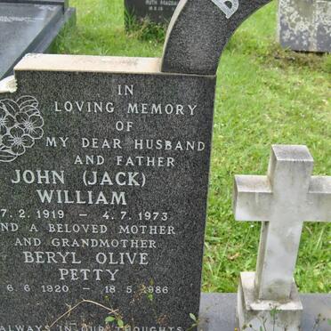 BERRIMAN John William 1919-1973 &amp; Beryl Olive Petty 1920-1986