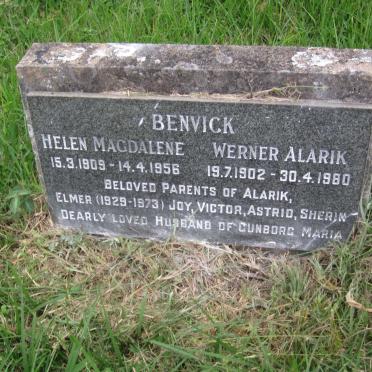 BENVICK Werner Alarik 1902-1980 &amp; Helen Magdalene 1909-1956