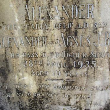 BELL Alexander -1958 &amp; Agnes J. -1967 :: BELL Alexander -1935 