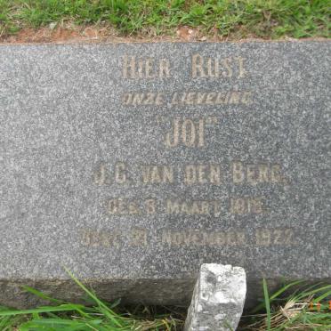 BERG Johanna G., van den 1918-1922