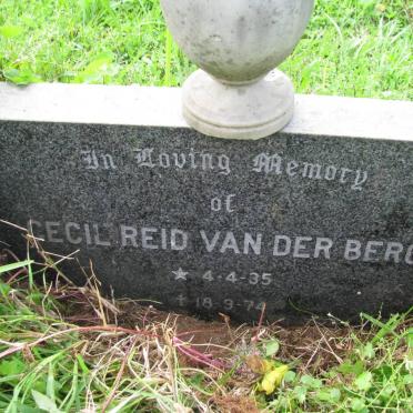 BERG Cecil Reid, van der 1935-1974