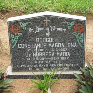 BERGOFF Constance Magdalena 1910-1967 :: DE NOBREGA Maria 1908-1967