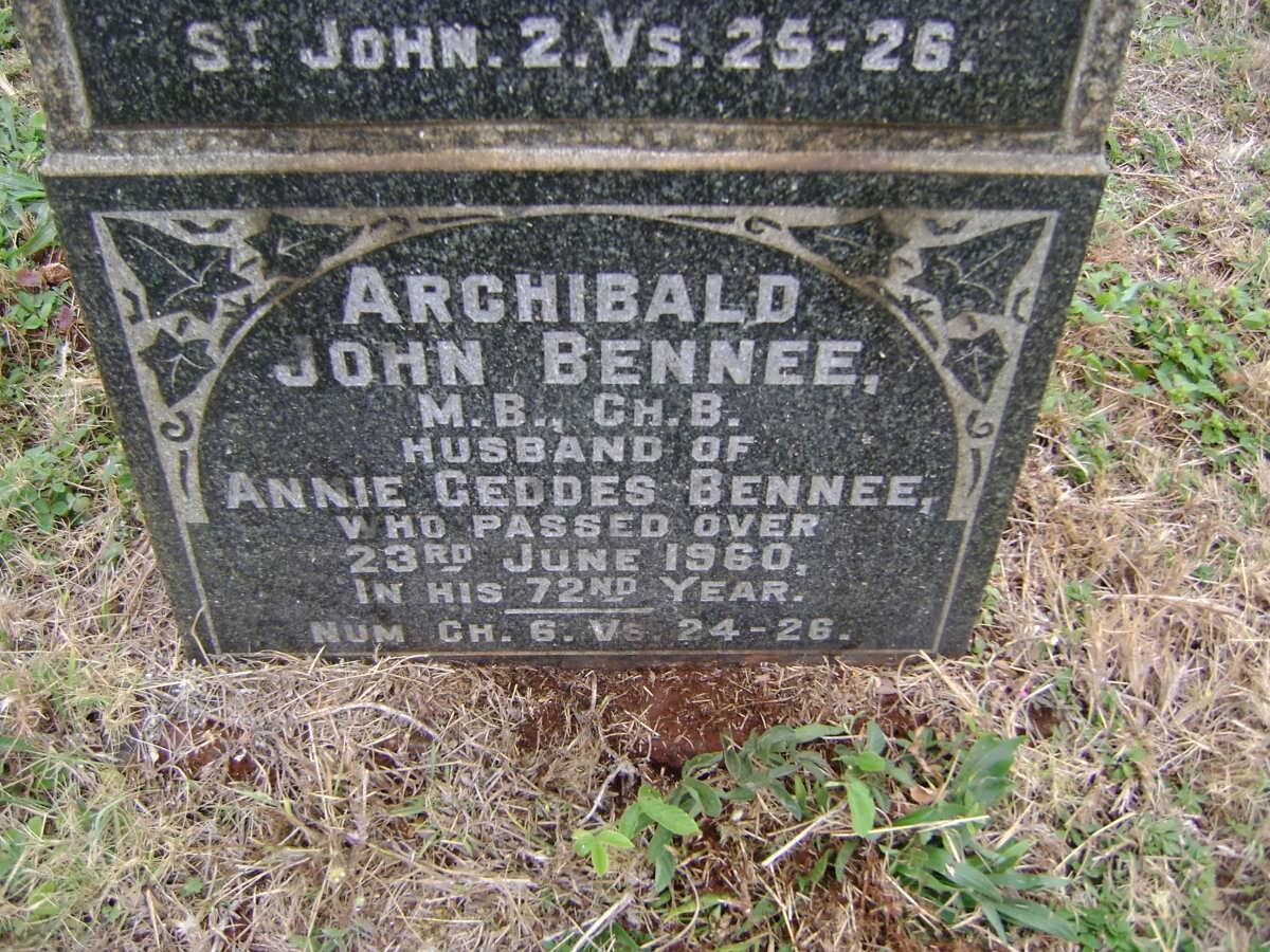 BENNEE Archibald John -1960